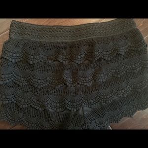Women’s black lace shorts